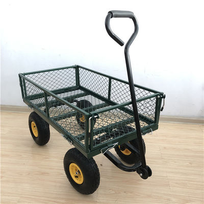 Iarda resistente Mesh Wagon Outdoor With d'acciaio di Mesh Cart del giardino 50L 4 ruote