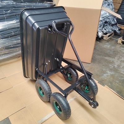 poli carretto dello scarico di grande capacità del carretto dello scarico del giardino del corpo 75L poli con il capovolgimento della funzione