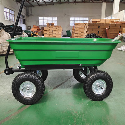 Le gomme pneumatiche a 10 pollici pratiche spingono la capacità dell'autocarro con cassone ribaltabile del giardino 75L