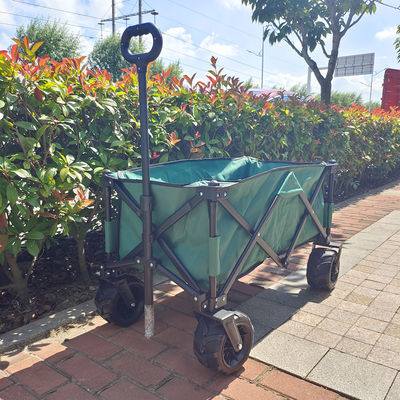 Ruote in PU pieghevoli larghe, carrello pieghevole da spiaggia, carrello da campeggio con maniglia estensibile