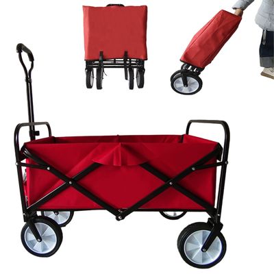 Carro pieghevole da giardino all'aperto Ruote in PVC Ruota stretta Maniglia di allungamento