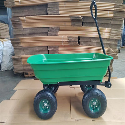 giardino Tipper Cart With Pneumatic Tires del carretto dello scarico del giardino della ruota 75L 4