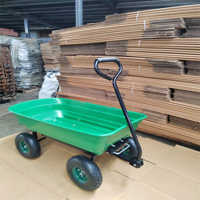 giardino Tipper Cart With Pneumatic Tires del carretto dello scarico del giardino della ruota 75L 4