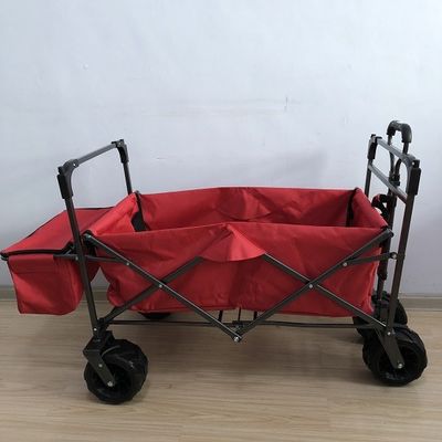 Vagone di spiaggia portatile pratico del grande vagone pieghevole del tessuto del PVC con rosso della copertura
