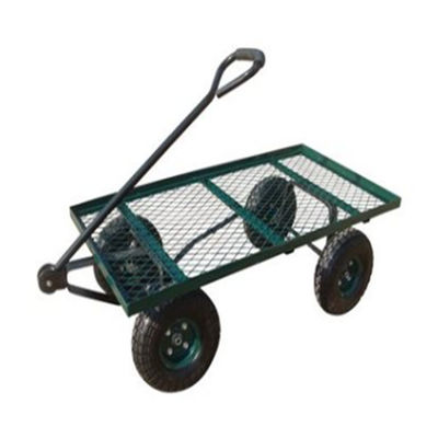 Carretto a quattro ruote dello strumento della bobina di Mesh Deck Steel Wagon Hose del carretto resistente dell'iarda del metallo