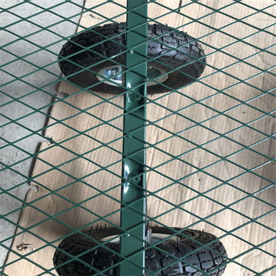 Carretto a quattro ruote dello strumento della bobina di Mesh Deck Steel Wagon Hose del carretto resistente dell'iarda del metallo