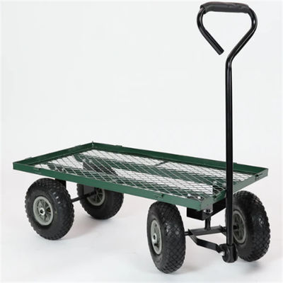Carretto a quattro ruote dello strumento della bobina di Mesh Deck Steel Wagon Hose del carretto resistente dell'iarda del metallo