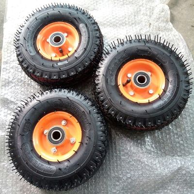Il carrello pneumatico a 10 pollici spinge 350 4 ruote pneumatiche di gomma di 6 PAIA per il giardino