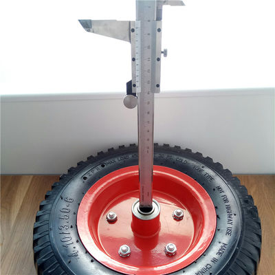 350-6 ruote pneumatiche d'acciaio rosse del camion del sacco di Rim Pneumatic Trolley Wheels Rubber