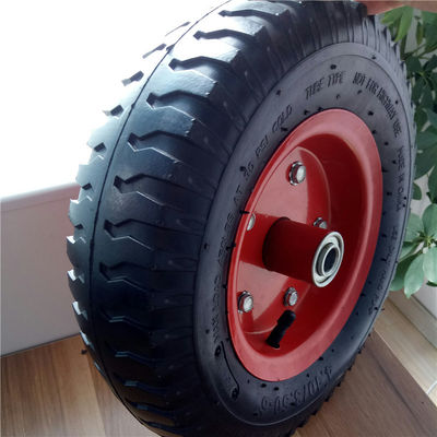 350-6 ruote pneumatiche d'acciaio rosse del camion del sacco di Rim Pneumatic Trolley Wheels Rubber