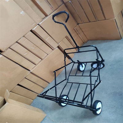 Carrello pieghevole pieghevole a quattro ruote del giardino di grande capacità del carretto del vagone