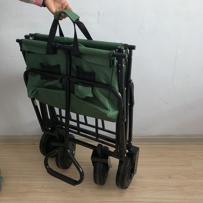 Vagone pratico di verde del vagone di spiaggia di piegatura di svago con la ruota 80kgs dell'aria