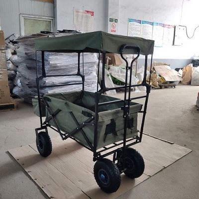 vagone di piegatura della spiaggia di 87cm con il tessuto di volta del carrello 600D Oxford della spiaggia del baldacchino 106cm
