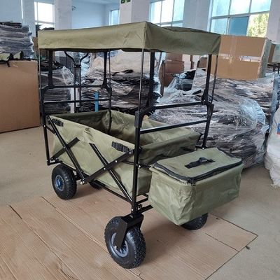 vagone di piegatura della spiaggia di 87cm con il tessuto di volta del carrello 600D Oxford della spiaggia del baldacchino 106cm
