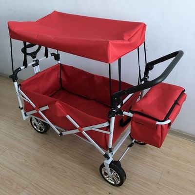 Carrello pieghevole a 8 pollici della spiaggia del vagone del carretto pratico di piegatura con il tessuto del baldacchino 600D Oxford