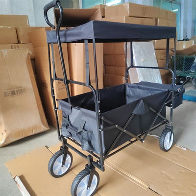 Carrello di lusso di piegatura del vagone di spiaggia di piegatura di stoccaggio con il baldacchino all'aperto