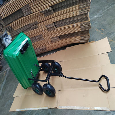 maniglia di plastica di 50L Tray Garden Dump Cart Garden Tipper Trolley Sand Wagon With