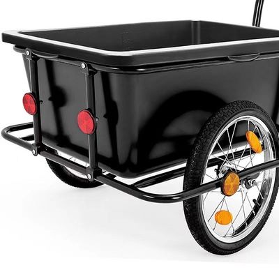 Rimorchio durevole piegante nero dei bagagli del carico della bici della bicicletta del carrello della mano
