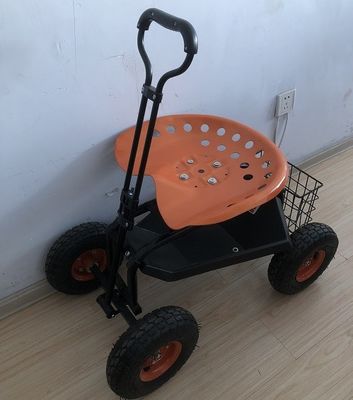 Lavoro di rotolamento Seat del giardino resistente con lo strumento Tray Planting Orange