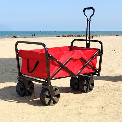 Carretto pieghevole pratico della spiaggia delle ampie ruote che salda il vagone industriale di piegatura di stoccaggio