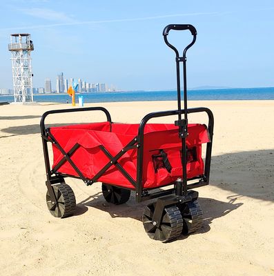 Carretto pieghevole pratico della spiaggia delle ampie ruote che salda il vagone industriale di piegatura di stoccaggio