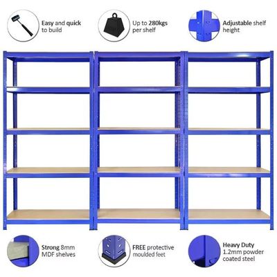 Scaffalatura d'acciaio del magazzino di Boltless di stoccaggio dello scaffale dell'esposizione di stoccaggio della fila d'acciaio dell'attrezzatura 5