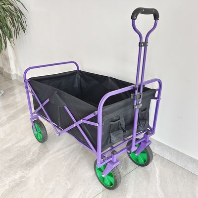 Ruota su ordinazione di campeggio pratica piegante del carretto della maniglia ritrattabile del passeggiatore del vagone