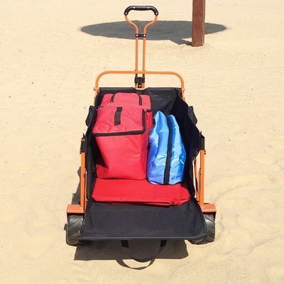Uso generale d'apertura posteriore di progettazione dell'ampio della ruota della spiaggia di piegatura carretto del vagone