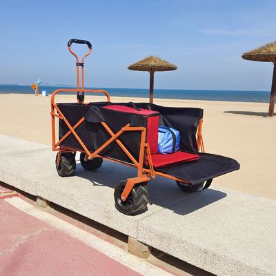 Uso generale d'apertura posteriore di progettazione dell'ampio della ruota della spiaggia di piegatura carretto del vagone