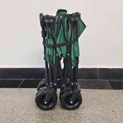 Vagone di campeggio della doppia della piattaforma di Oxford del panno di spiaggia del vagone struttura pieghevole del metallo