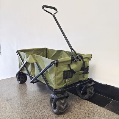 Vagone di campeggio multiuso del passeggiatore di piegatura del carretto dell'ampio delle ruote carretto pieghevole della spiaggia