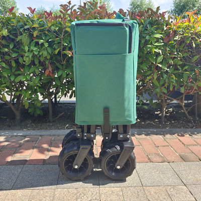 Ruote in PU pieghevoli larghe, carrello pieghevole da spiaggia, carrello da campeggio con maniglia estensibile