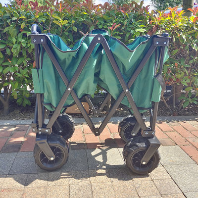 Ruote in PU pieghevoli larghe, carrello pieghevole da spiaggia, carrello da campeggio con maniglia estensibile