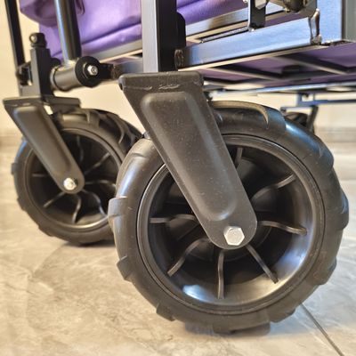 Canopy per carrelli pieghevoli per campeggio all'aperto a maniglia regolabile in alto ruota larga viola
