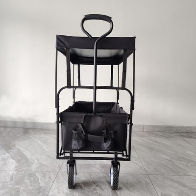Carro pieghevole pieghevole con tetto rimovibile Carro pieghevole utilitario con ruote girevoli a 360 gradi