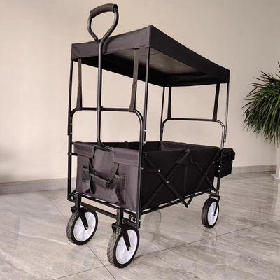 Carro pieghevole pieghevole con tetto rimovibile Carro pieghevole utilitario con ruote girevoli a 360 gradi