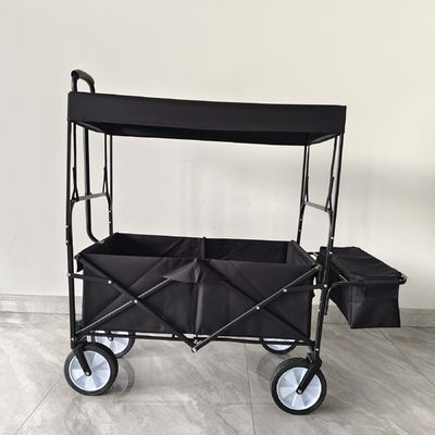 Carro pieghevole pieghevole con tetto rimovibile Carro pieghevole utilitario con ruote girevoli a 360 gradi