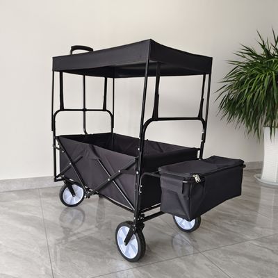 Carro pieghevole pieghevole con tetto rimovibile Carro pieghevole utilitario con ruote girevoli a 360 gradi
