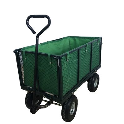 Manovrazione del materiale senza sforzo con carrello a maglia da giardino e manico singolo