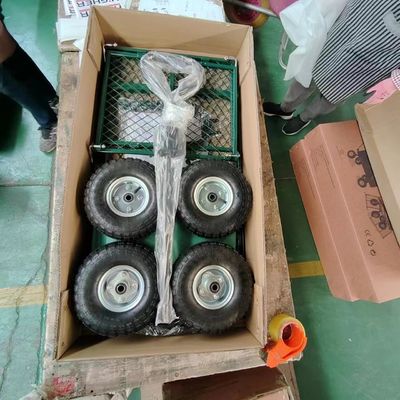 Manovrazione del materiale senza sforzo con carrello a maglia da giardino e manico singolo