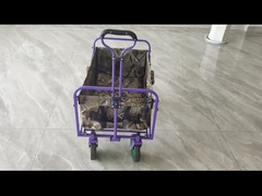 Carrello di piegatura della ruota del rivestimento 4 del PVC con le tasche ritrattabili del panno di Oxford del doppio della maniglia